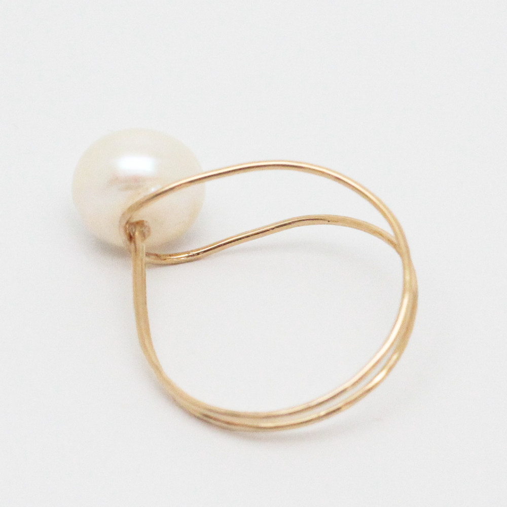 【淡水パール】ループパールリング　K14GF　R1726
