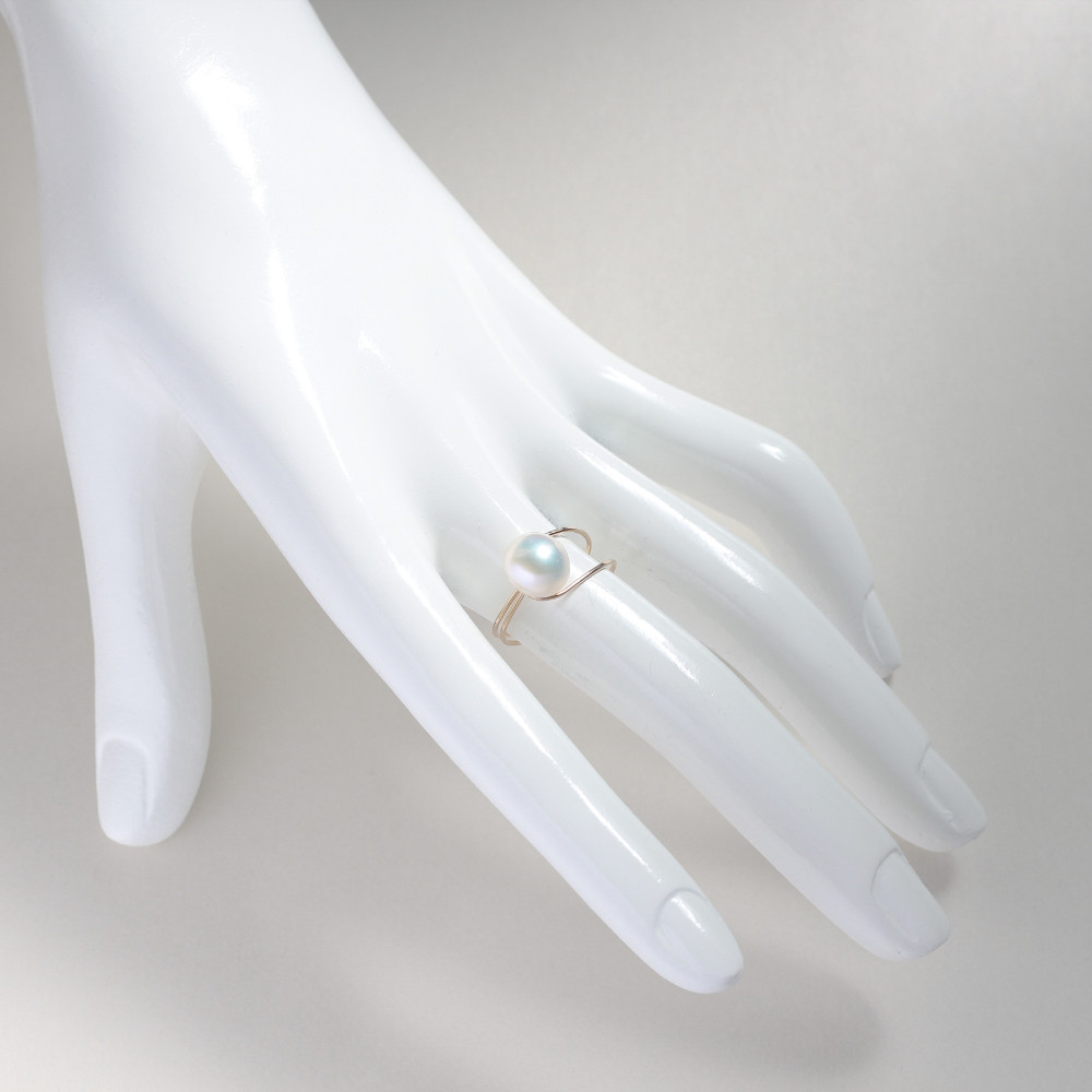 【淡水パール】ループパールリング　K14GF　R1726