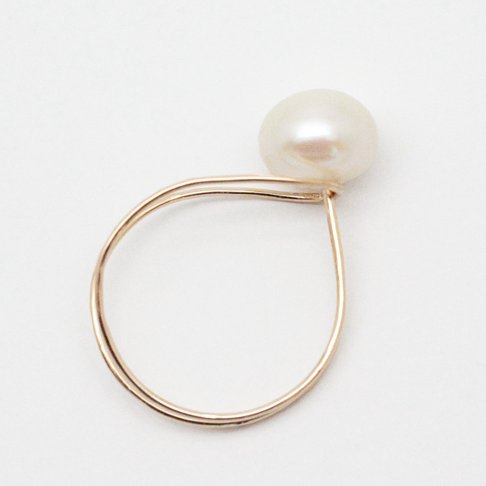 【淡水パール】ループパールリング　K14GF　R1726