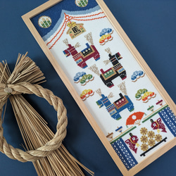 キット】鶴と梅花タペストリー【押し絵】【古布】 キット 和小物キット