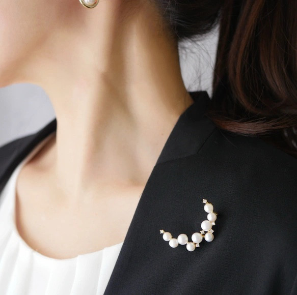 超值套裝【選擇您的耳環】珍珠三件組：胸針、耳環和項鍊。免運費。 第18張的照片