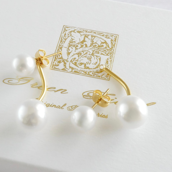 超值套裝【選擇您的耳環】珍珠三件組：胸針、耳環和項鍊。免運費。 第5張的照片