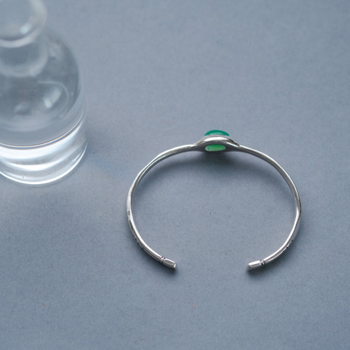 オーストラリア 翡翠 オープン バングル シルバー925 バングル・リスト