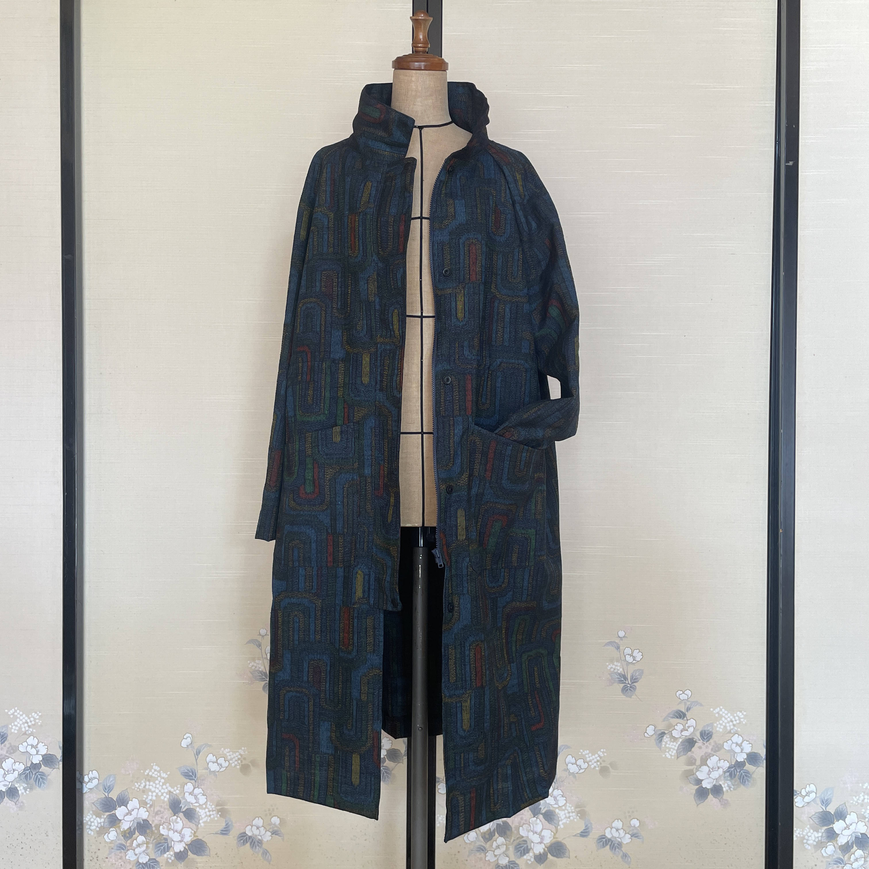 紬リメイク　和モダンコート☆　C3