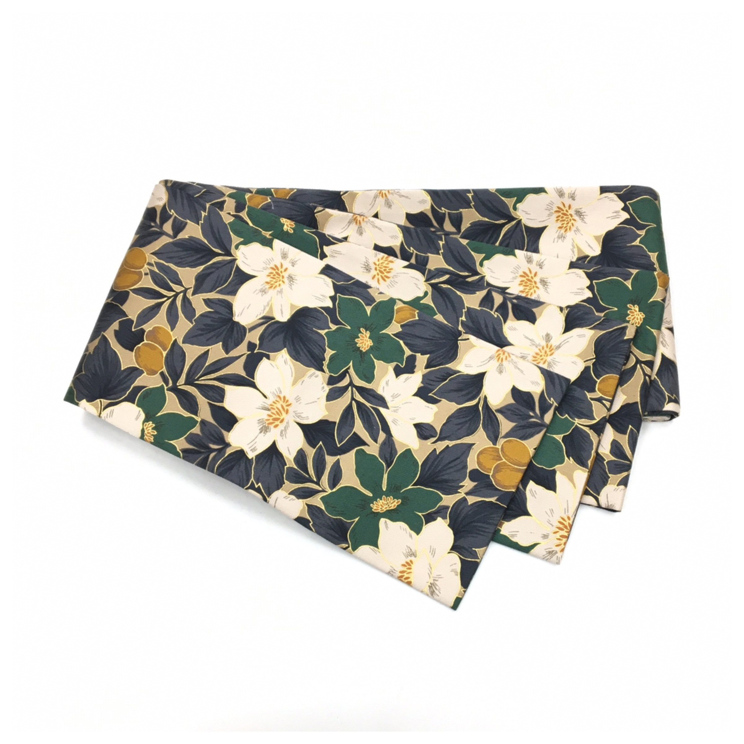 美品　エレガント　金淵　華模様　半幅帯　全通柄　長尺440センチ