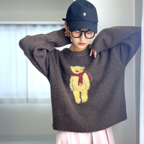 AW新作】年齢問わず着用できる大人のアニマルニット クマちゃん