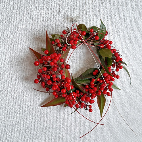 お正月飾り南天リース しめ縄・しめ飾り Rest garden 通販 20219040