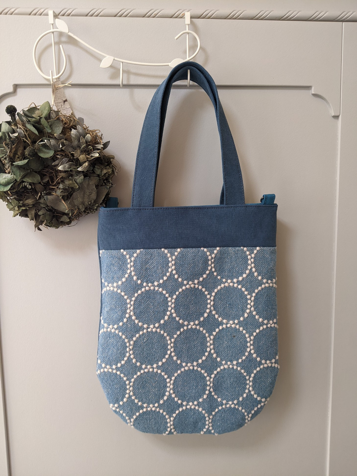 雫トートバッグ【tanborin/blou】タンバリン・ブルーmina perhonen　 【受注製作】