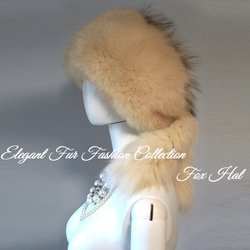 パリ的エレガンス☆ベージュフォックスファーケープストール 毛皮