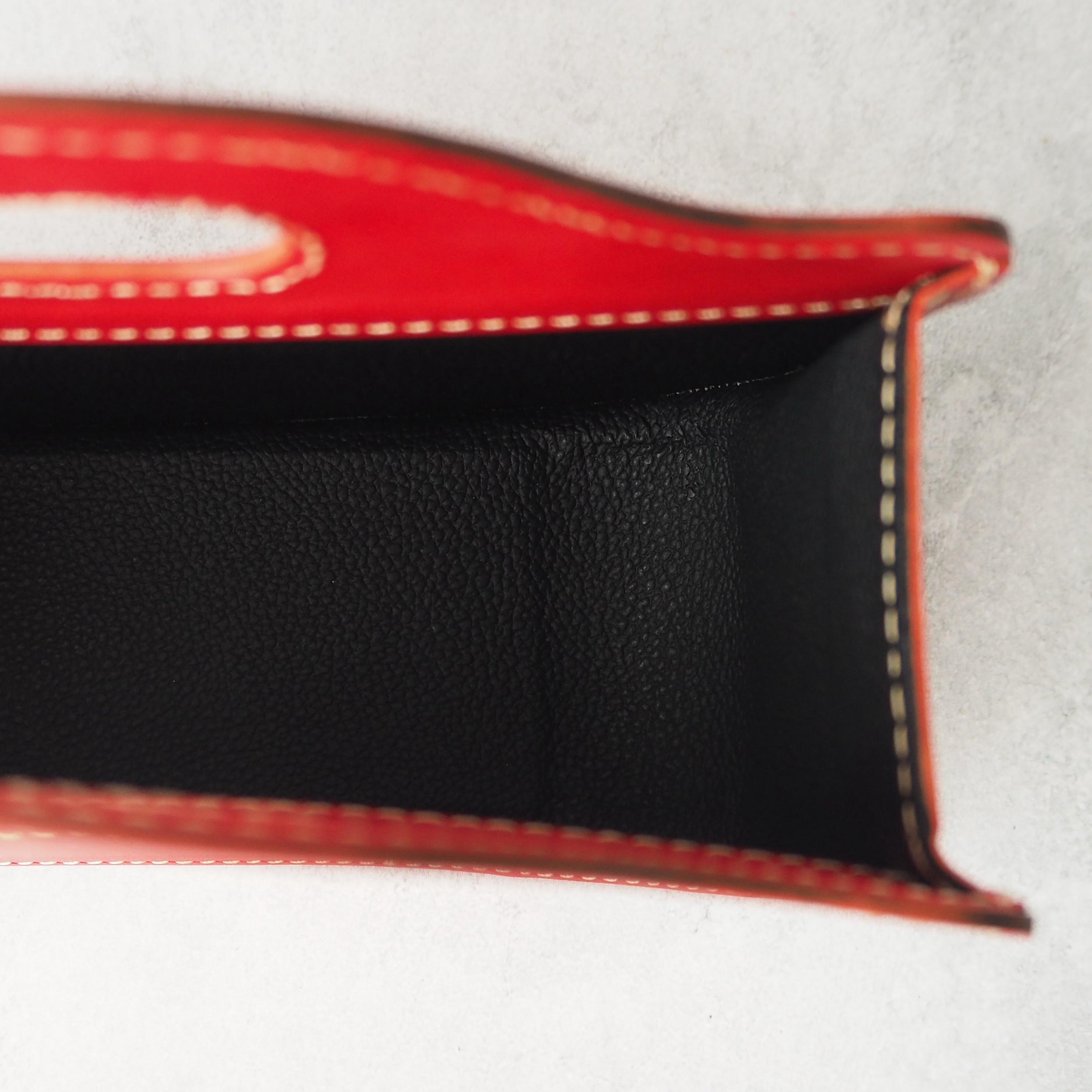 かわいく収納《本革》バッグ型の小物入れ（赤）