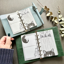 トラとハチ（モノクローム） 手帳リフィルサイズメモ（M6/M5) 手帳