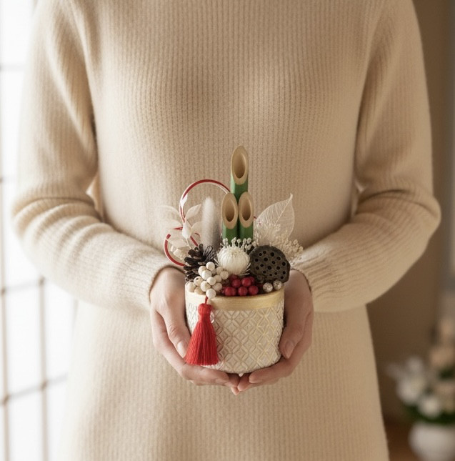 陶器の迎春門松｜プリザーブドフラワー　門松　置物　お正月　お飾り　正月飾り　竹　卓上 2026