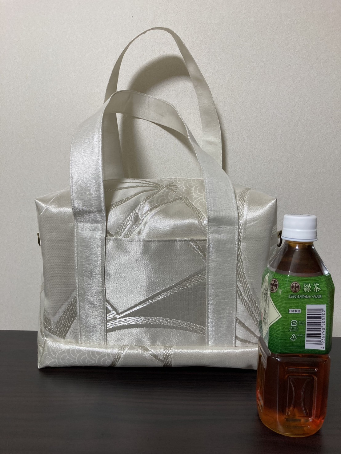 アンズルーム★ボストンバッグ★ハンドバッグ★帯リメイク★シルバー★2way★M