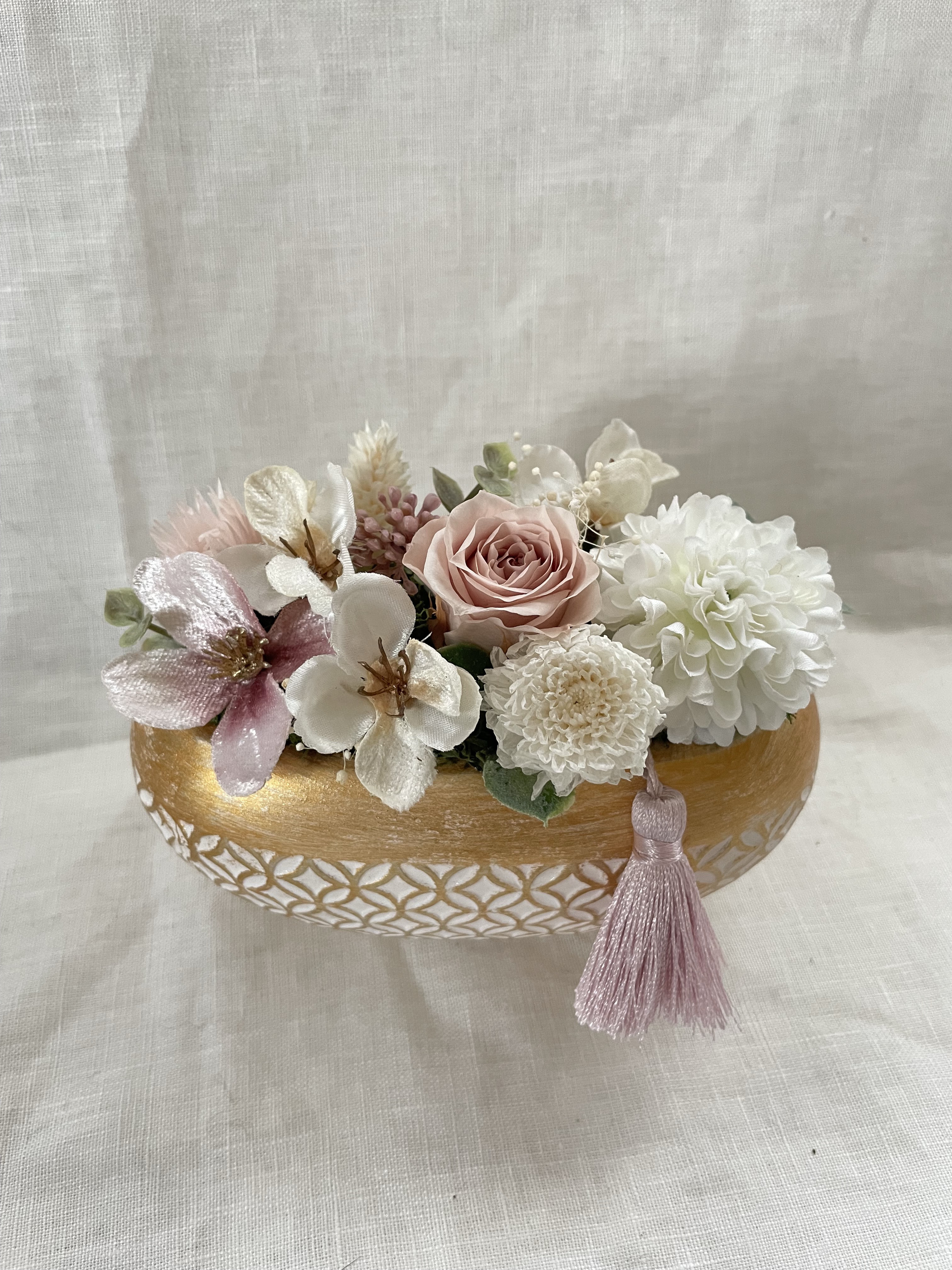 やさしい和花アレンジ「ひな祭り」｜プリザーブドフラワー｜通年　桃の節句