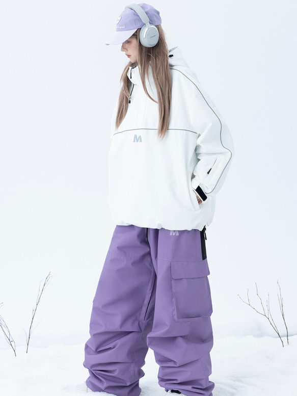 25-26秋冬限定 スノーボードウェア パンツ ズボン 紫 撥水 メンズ