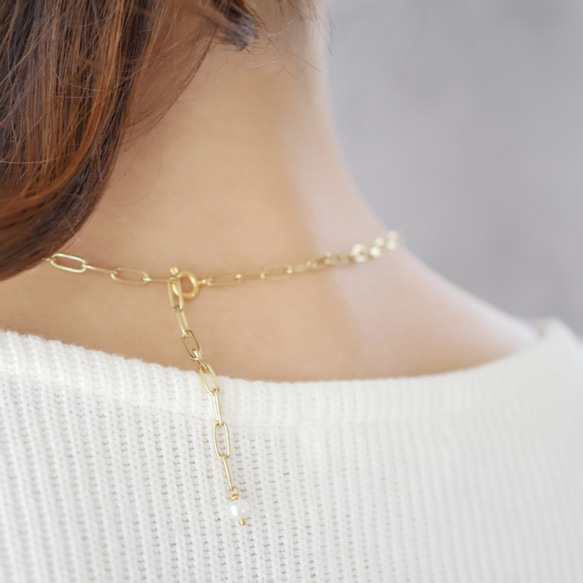 【ワケありな逸品】淡水パールハートネックレス　ゴールド　サージカルステンレス　アウトレット 4枚目の画像