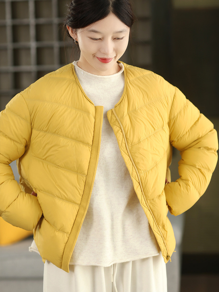 2025 年ウィンター ファッションふわふわダウンジャケット 90% 白アヒルダウンファスナー式保温コート レディース
