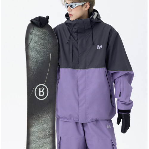25-26秋冬限定 スノーボードウェア ジャケット パーカー 紫 緑 撥水