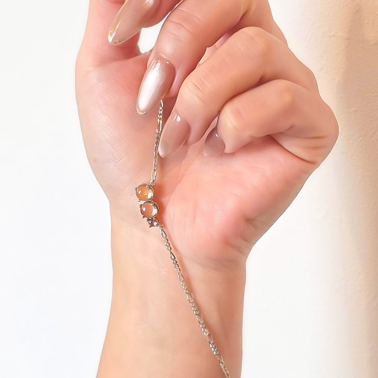 サンストーン ネックレス 太陽の輝き 華奢ペンダント【silver925】