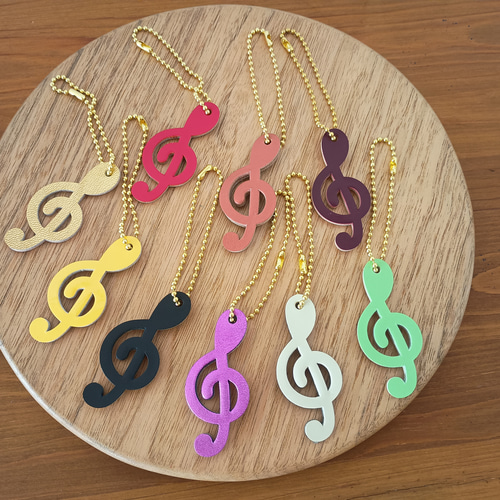 ト音記号キーホルダー＊本革9色 楽器・アクセサリ 中川守和匠店 通販