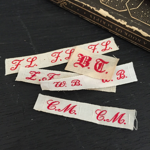 アンティークドイツイニシャルテープ 数字タグ ナンバーラベル 刺繍