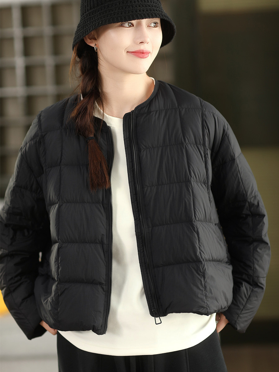 2025 年ウィンター新基準 90% ダウンジャケット ゼロプレッシャードローコード裾 ラウンドネック厚手保温コート