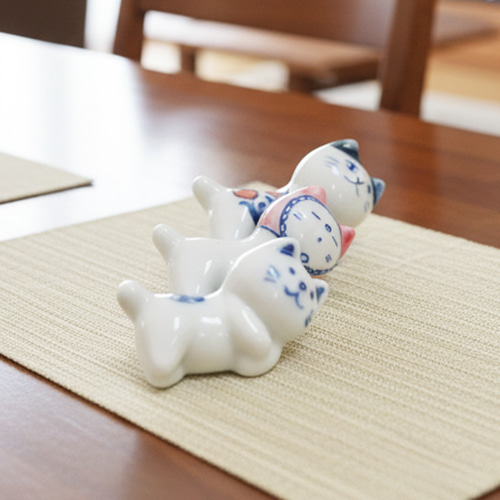 手描きねこ箸置き 3柄組【瀬戸焼】 箸・箸置き hama kitchen 通販