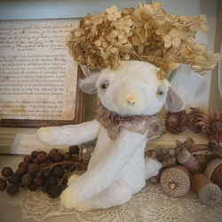 オリジナル ハンドメイド ぬいぐるみ アンティークテイストなひつじ