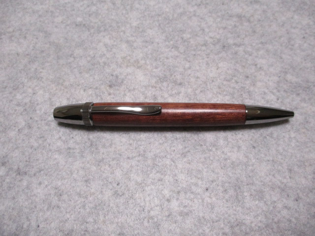 パープルハート　縮杢　キヌカ仕上げ　回転式ロングパトリオットボールペン