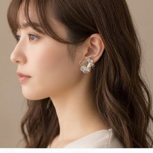 ゴールド×透かしフラワー】ピアス・イヤリング ブライダル
