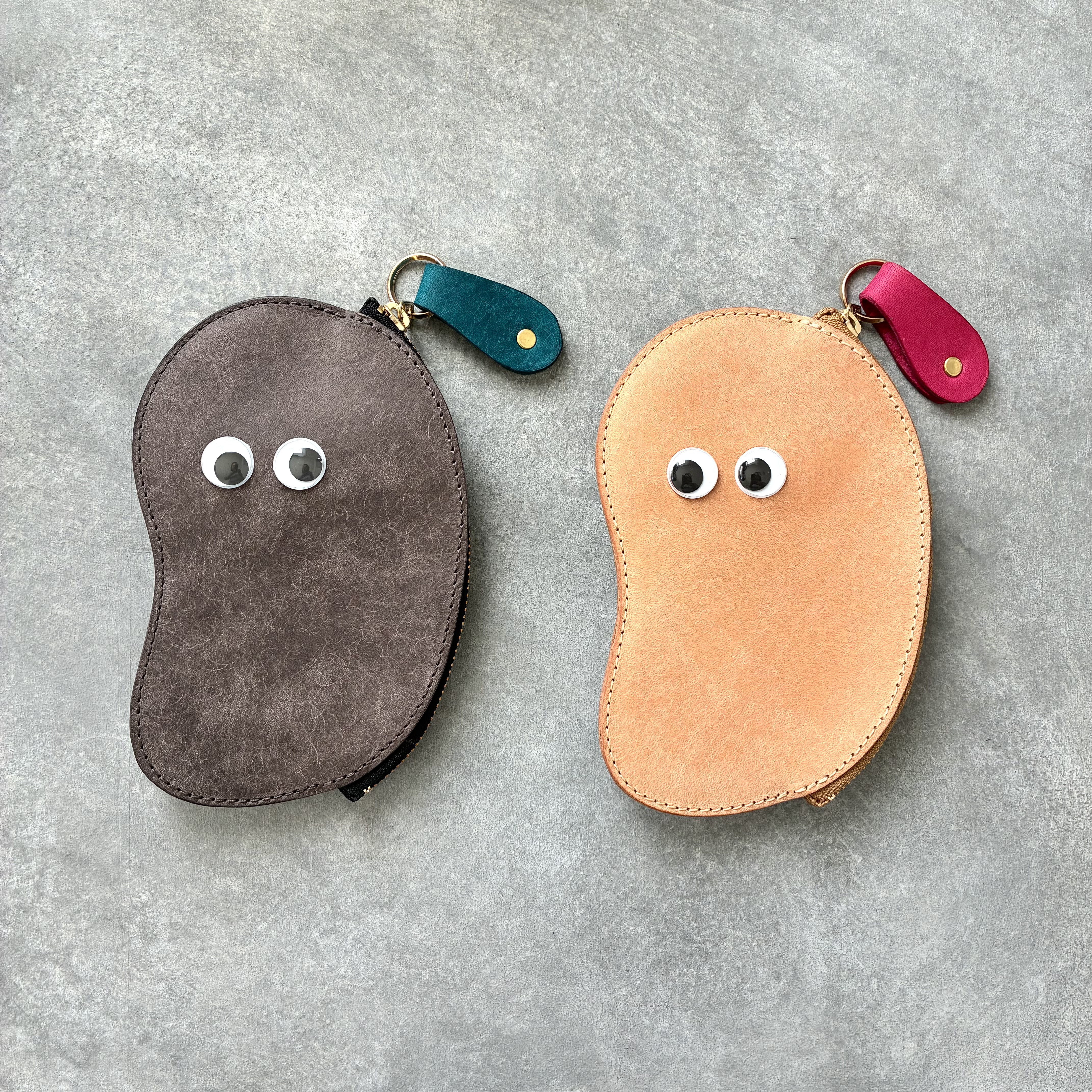 ◆可愛いが止まらない!!上質お豆の薄型財布◆ メンズ　レディース　本革　本皮　コンパクト　ギフト　プレゼント　ペア