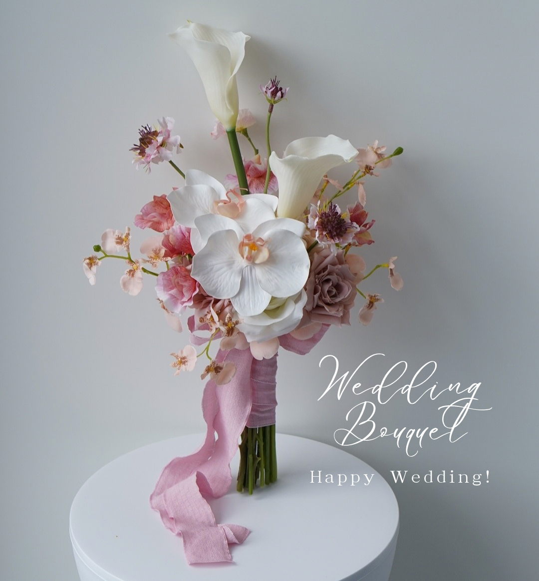 アーティフィシャルフラワーブーケ　ウェディングブーケ　クラッチブーケ　造花ブーケ