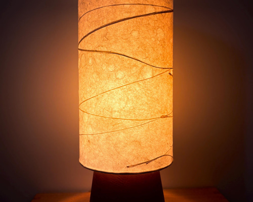 古道具 ◾️縁波ガラスシェード テーブルランプ ライト 間接照明 Handmade Washi Lampshade “SAYANAMI(さや波)” – 和紙/ランプシェード