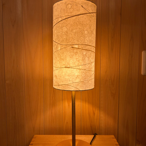 古道具 ◾️縁波ガラスシェード テーブルランプ ライト 間接照明 Handmade Washi Lampshade “SAYANAMI(さや波)” – 和紙/ランプシェード