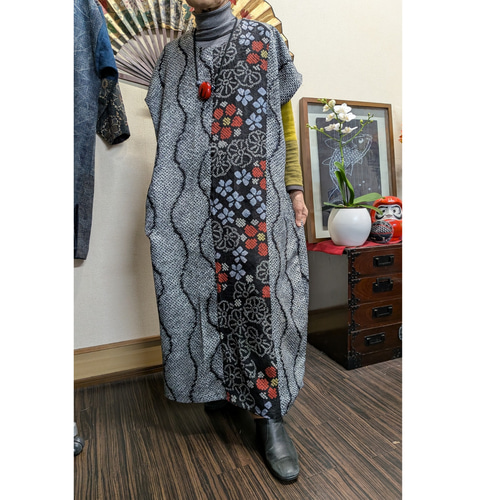 総絞りのワンピース 着物リメイク ワンピース 着物リメイク 順子 通販