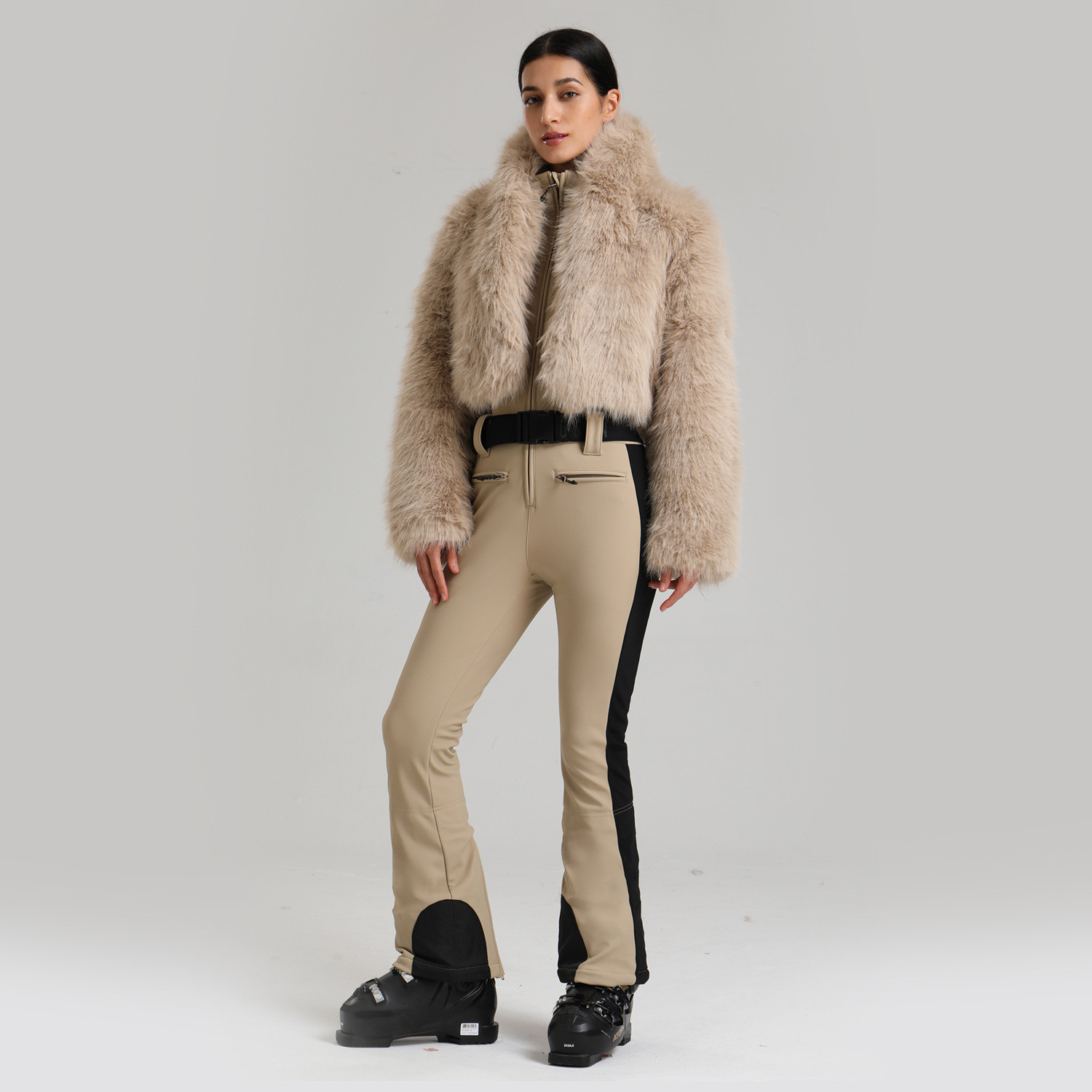 25-26秋冬 スノボウェア つなぎ もこもこ あったかい 撥水 レディース オールインワン オーバーオール SN082