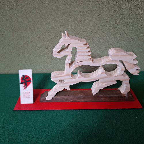 2026年干支「午」 駆ける馬 [木工アート] その他インテリア雑貨