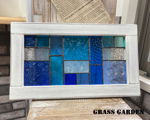 megu様ご予約商品】ステンドグラスモザイクパネル ブルー、グリーン系