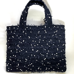 リントンツイード Mサイズマチなし A4が入るトートバッグ フェザー