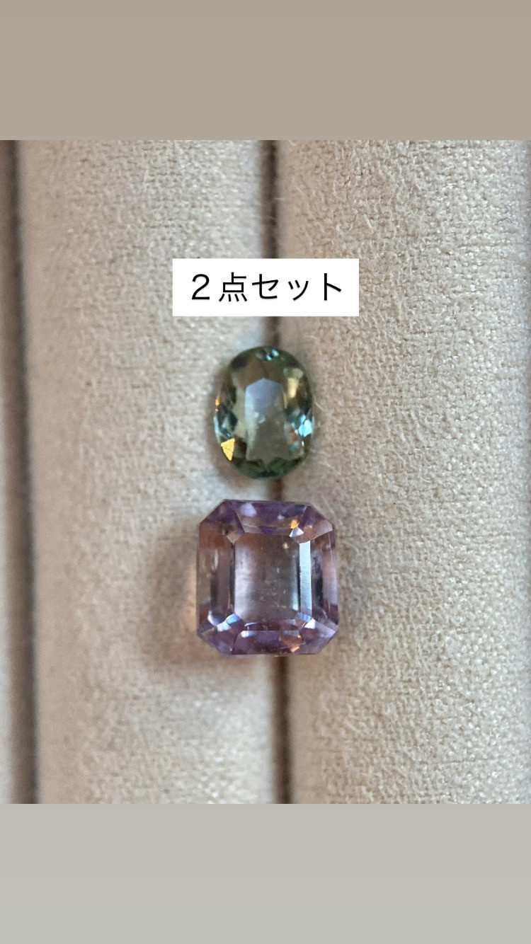 ✨2点セット✨クンツァイト x グリーントルマリン ルース 天然石