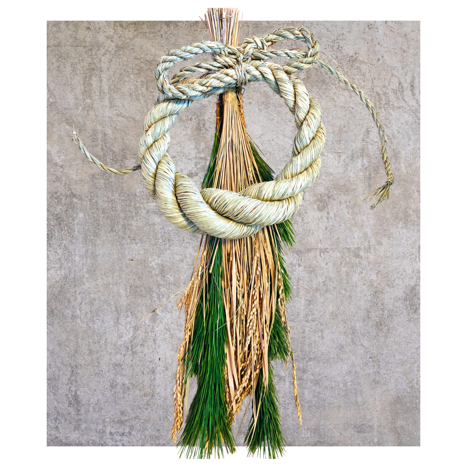 NEKOMI 新作　正月飾り しめ縄【雅シリーズ】特大雲流稲穂松