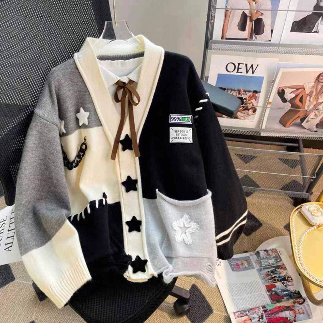 大人が着たいお洒落なカーディガン、前開きニットセーター、ジャケット、手編み毛糸厚模様 秋冬限定 厚手
