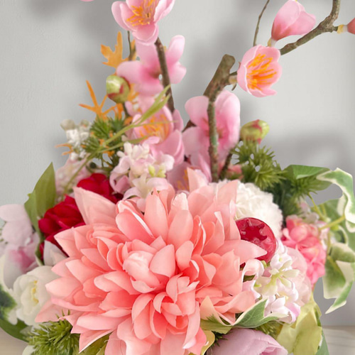 光触媒フラワー 和モダンな正月アレンジ 正月飾り 造花 玄関インテリア