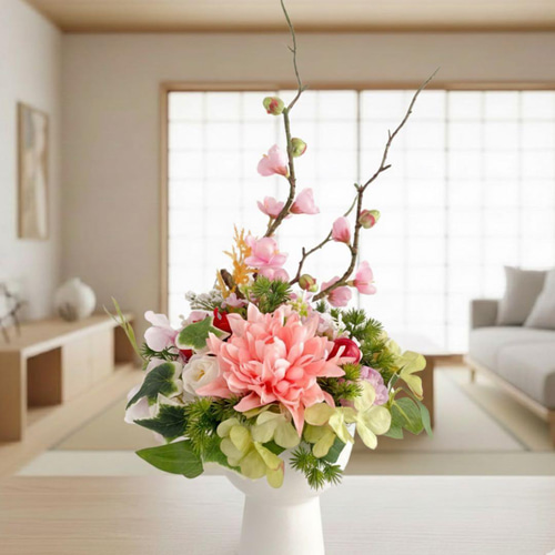 光触媒 和モダン フラワーアレンジメント 和風 和の花 和室飾り造花 正月飾り 光触媒 和モダン フラワーアレンジメント 和風 和の花 和室飾り造花