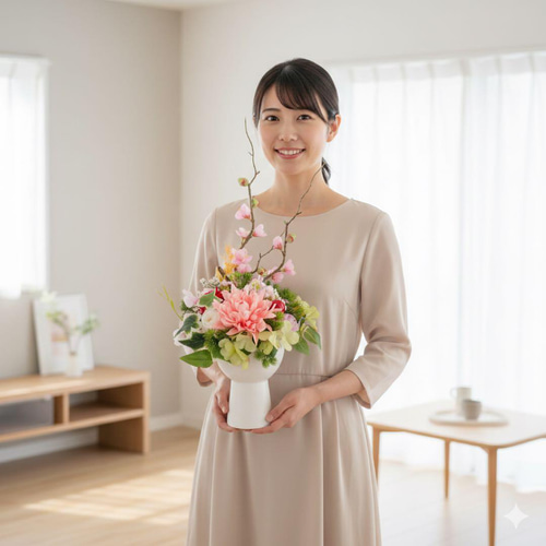 光触媒フラワー 和モダンな正月アレンジ 正月飾り 造花 玄関インテリア