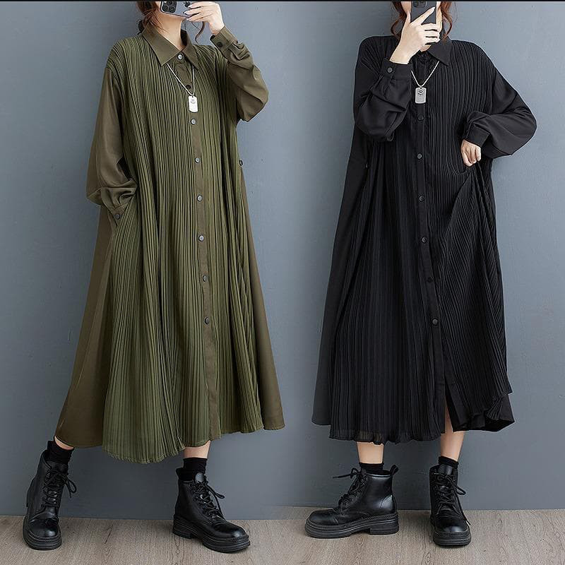 ゆったり　大きいサイズ ワンピース　ギャザー　レディース 秋冬　春 新品 長袖