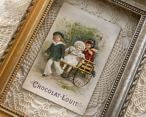 フランス アンティーク クロモカード CHOCOLAT LOUIS 子供たち