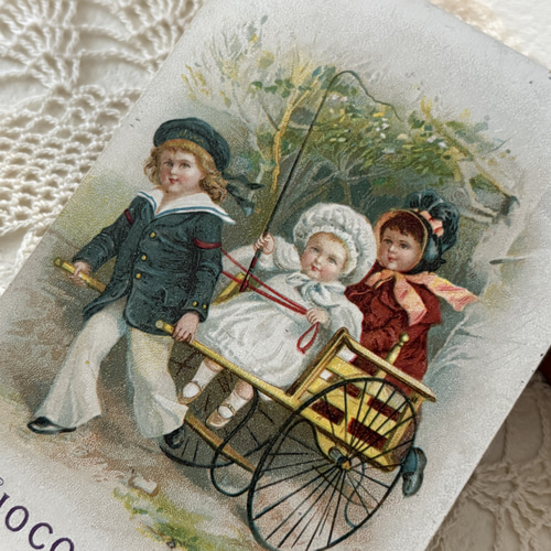 フランス アンティーク クロモカード CHOCOLAT LOUIS 子供たち