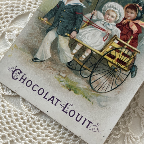 フランス アンティーク クロモカード CHOCOLAT LOUIS 子供たち