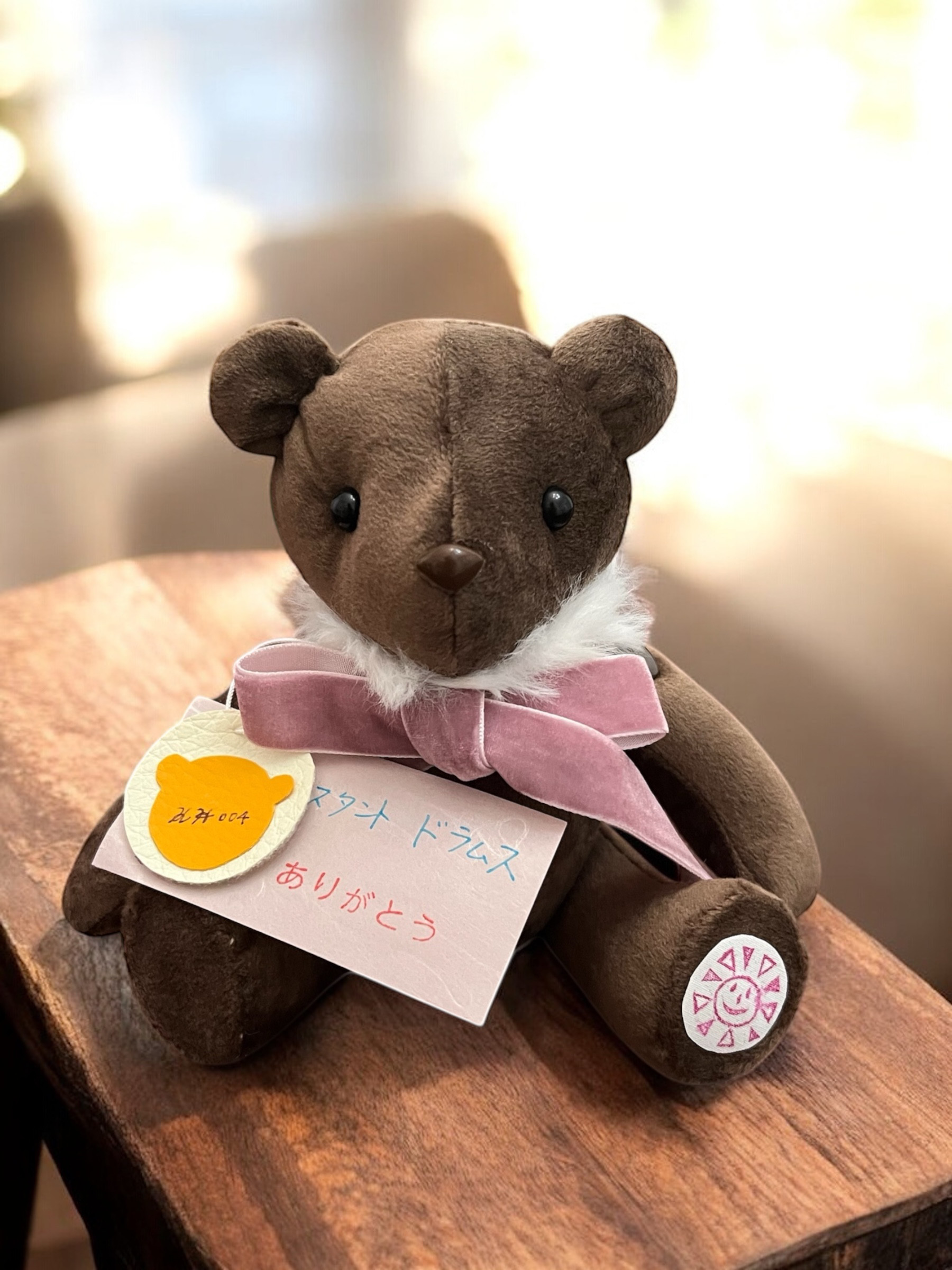 大人可愛い【一点もの】冬の贈り物に。アンティーク風テディベア（ダークブラウン）